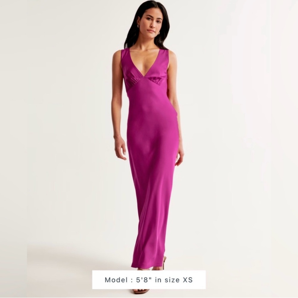 Abercrombie and Fitch Plunge Cowl Back Maxi Dress